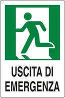 Cartello segnaletica "uscita di emergenza sinistra" 30x20 confezione da 3 pezzi