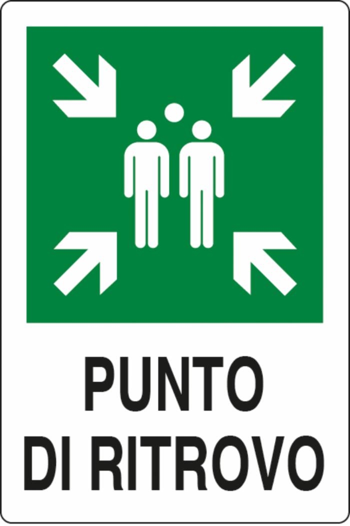 Cartello segnaletica punto di ritrovo 30x20 confezione da 3 pezzi