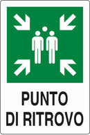 Cartello segnaletica punto di ritrovo 30x20 confezione da 3 pezzi