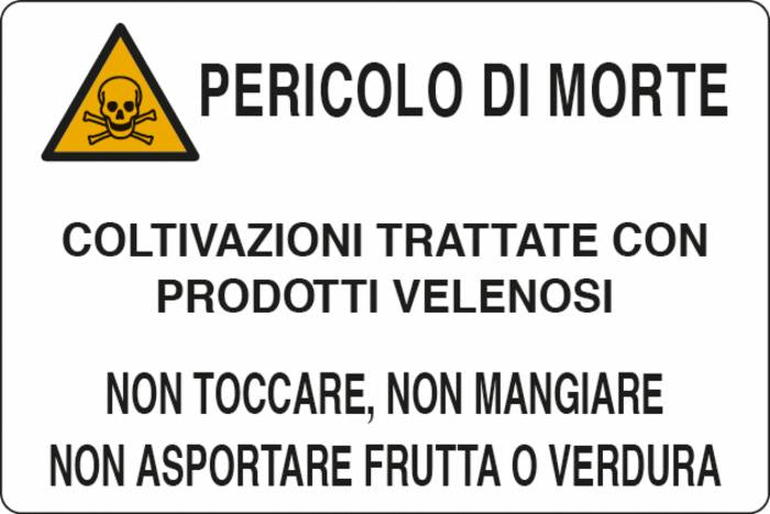 Cartello segnaletica "pericolo di morte" 50x35 alluminio