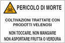 Cartello segnaletica "pericolo di morte" 50x35 alluminio