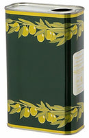 Latta per olio 0,25 lt rettangolare verde goccia gialla foro D24