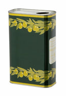 Latta per olio 1 lt rettangolare verde goccia gialla foro D32