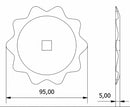 Coltello dentato Ø 95 foro quadrato 11x11mm per trincia confezione da 2 pezzi