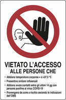 Segnaletica Covid-19 vietato accesso senza DPI confezione da 10 pezzi