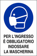 Segnaletica Covid-19 obbligo mascherina 30x20 confezione da 10 pezzi