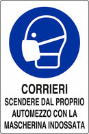 Segnaletica Covid-19 obbligo mascherina corrieri confezione da 10 pezzi