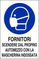 Segnaletica Covid-19 obbligo mascherina fornitori confezione da 10 pezzi