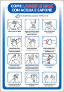 Segnaletica Covid-19 corretta igiene mani confezione da 10 pezzi