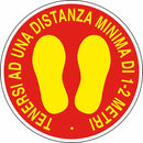 Segnaletica adesiva Covid-19 distanza 1m confezione da 5 pezzi