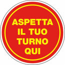 Segnaletica adesiva Covid-19 aspetta il turno confezione da 5 pezzi