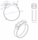 Fascetta Stringitubo Ama Inox AISI430 W2 Ø 80-85mm confezione da 15 pezzi