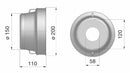 Controcuffia tonda piccola Ø200 e lunghezza 110mm confezione da 2 pezzi