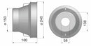Controcuffia tonda grande Ø150 - 240 e lunghezza 160mm