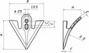 Vomerina Ama per ancora estirpatore da 280x240mm