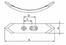 Vomere Ama reversibile con dimensioni di 58x8x230mm e interasse da 42-48mm