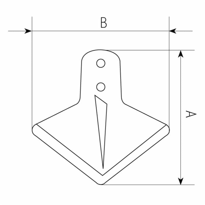 Vomere a lancia diritta 2 fori 150x6 adattabile a Siderman