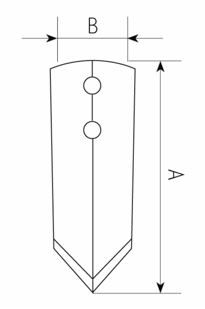 Vomere a scalpello 2 fori 70x6 adattabile a Siderman