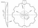Disco frangizolle dentato base piana Ø 610mm sp.6mm con fori svasati