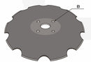 Disco frangizolle dentato con Ø 510mm spessore 5mm e foro centrale di 61mm
