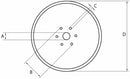 Disco piano liscio Ø 450mm sp.6mm con fori cilindrici