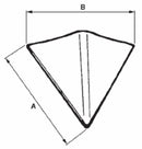 Vomerina a saldare larghezza 220mm e lato obliquo 270mm
