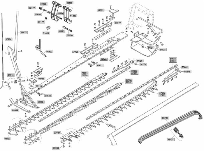 Testa lama per sezioni completa con testa tranciata per barra falciante adattabile 13013190 Gaspardo FBR