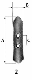 Vomerina reversibile per ancore tiller adattabili alla produzione Nardi 2C 425