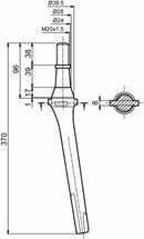 Dente per erpice lunghezza 370mm foro M20