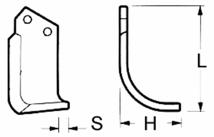 Zappa sx adattabile Breviglieri,piatto 60x6,foro 12,5 confezione da 2 pezzi