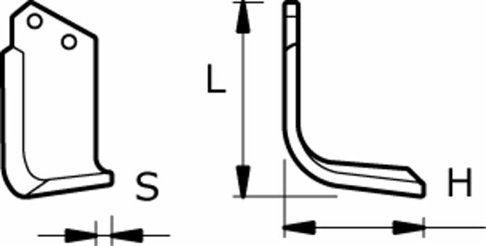 Zappa sx adattabile a Kverneland modello squadro piatto di 80x8mm Ø foro 46mm