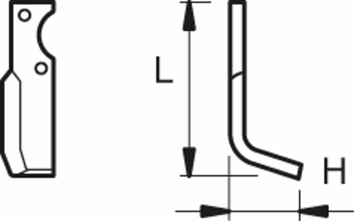 Zappa fresa sx 195x70mm con foro 10,5mm