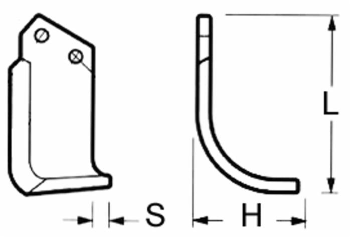 Zappa dx lunga 190mm profondità 120mm spessore 20mm Ø foro 40mm