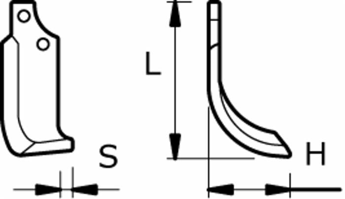 Zappa sx L 194,H 115,s 12,foro 12,5