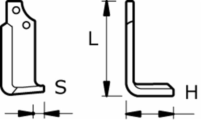 Zappa sx lunga 190mm profondità 115mm spessore 12mm Ø foro 44mm