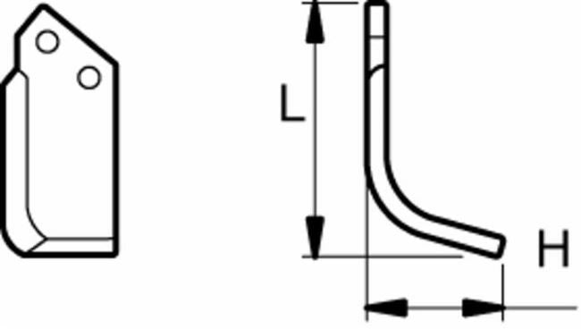 Zappa sx 170x88mm con foro 12,5mm