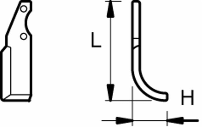 Zappa dx lunga 227mm profondità 80mm Ø foro 73mm