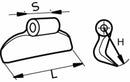 Mazza trincia larghezza 180mm lunghezza 100mm attacco 70mm e foro Ø 17mm adattabile a originale Ferri