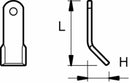 Coltello a Y 130x40mm Foro Ø 16,5mm confezione da 3 pezzi