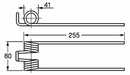 Dente Ranghinatore L 255 Filo 6 Fontanesi FF34 confezione da 5 pezzi