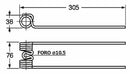 Dente Ranghinatore L 305 Filo 5,5 Fontanesi FF8,9,11 confezione da 5 pezzi