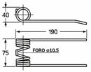 Dente Rotopressa Claas 8214211 Foro 10,5 Filo 5 confezione da 5 pezzi