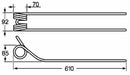 Dente Giroandanatore Kuhn 57562500, K8013670 Filo 9,5 confezione da 6 pezzi