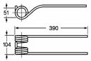 Dente girello adattabile Fella 150,862 e 487,922 filo 9,5 confezione da 5 pezzi