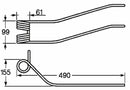 Dente giroandanatore adattabile Kuhn 57701700 filo 8,5 confezione da 2 pezzi