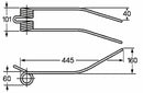 Dente giroandanatore adattabile Kuhn 57502000 filo 8,5 confezione da 5 pezzi