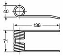 Dente Pick-Up Hesston 84012422, New Holland Filo 4,8 confezione da 10 pezzi