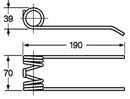 Dente pick-up tipo stretto adattabile Welger 0940,52,25,00 0343,51 filo 5