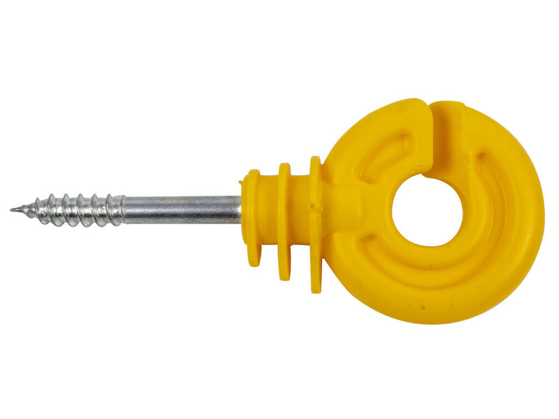 Isolatore giallo ad anello con vite per legno ø 6mm Confezione da 25pz