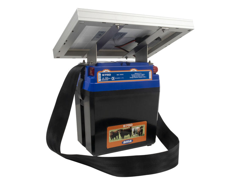 Elettrificatore Ranch Ama S750 a batteria con alimentazione a pannello solare 10W Confezione da 1pz (1)